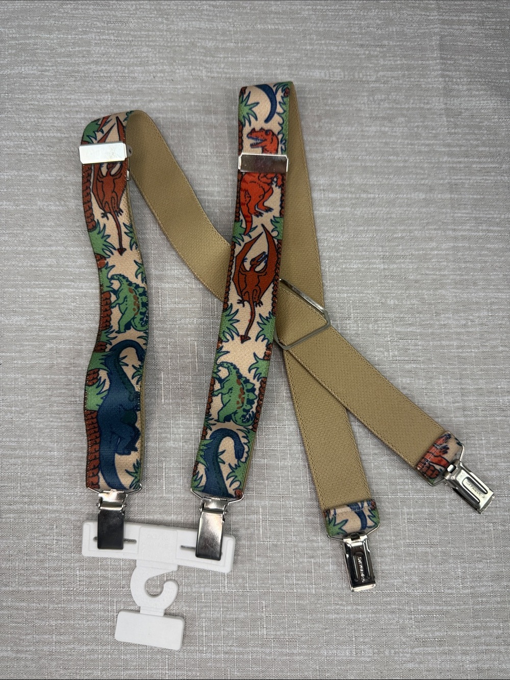 Boys Vintage 90s Suspenders Dinosuar